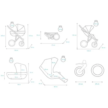 Kunert kolica za bebe 2u1 set Tiaro crni ram TI-04-1 Kunert kolica za bebe 2u1 set Tiaro crni ram TI-04-1